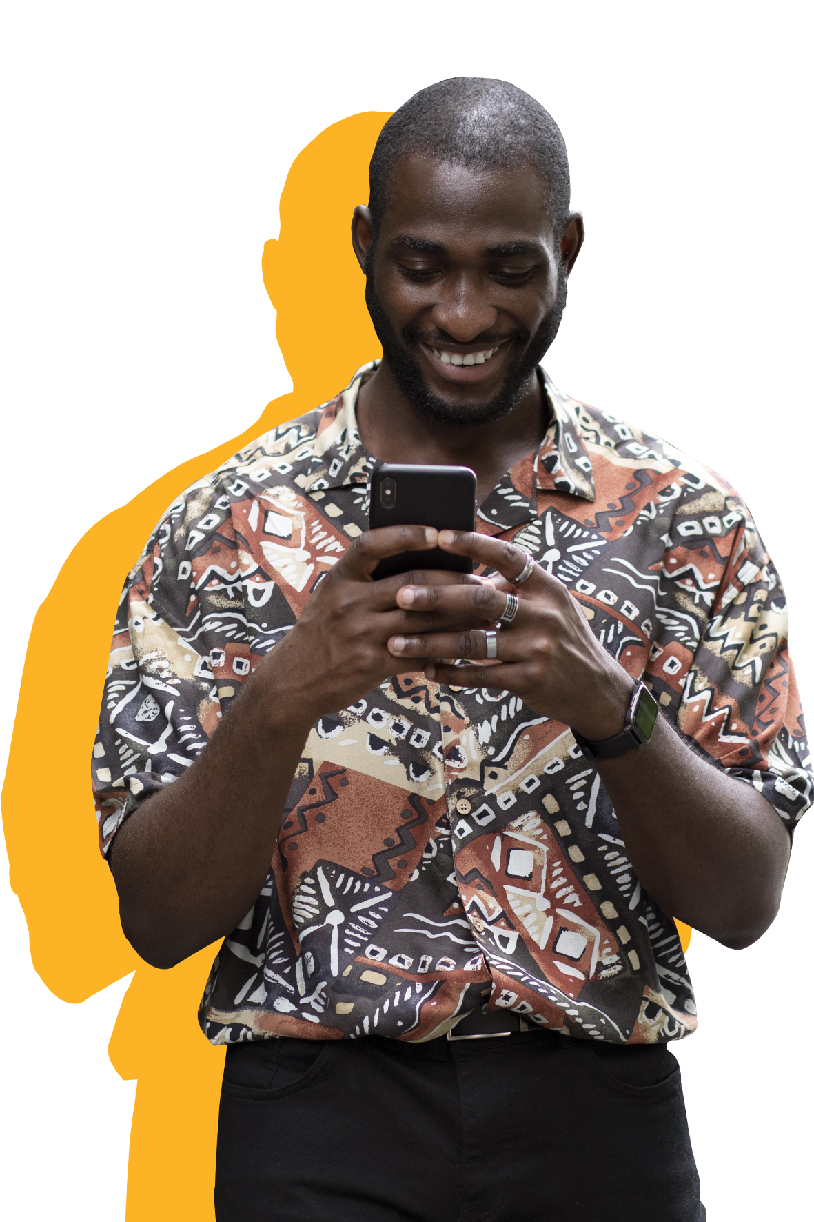 Un utilisateur règle un paiement depuis son téléphone